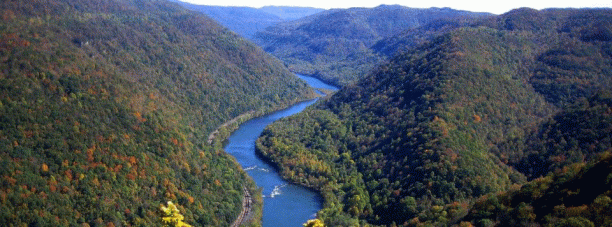 The winding New River